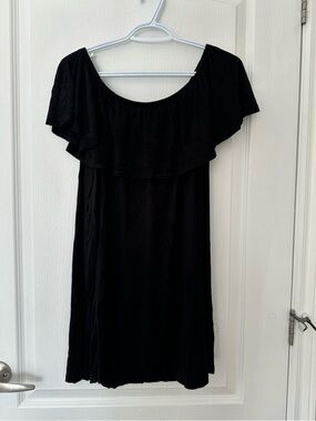 🔥2/$15 Women’s Casual Off the Shoulder Black Mini Dress Flowy Summer Lightweight